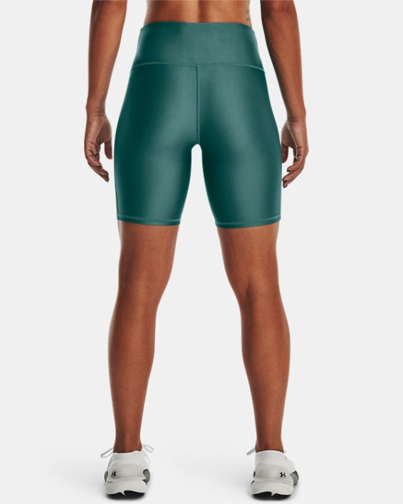Women's HeatGear® Bike Shorts, Green, pdpMainDesktop image number 1